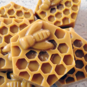 Produkt: Naturalny wosk pszczeli w kształcie plastra miodu z pszczółką - sklep pasiekasmakulskich.pl