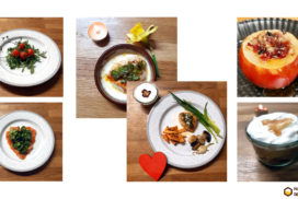 Walentynkowe przepisy - kolaż dań na talerzu